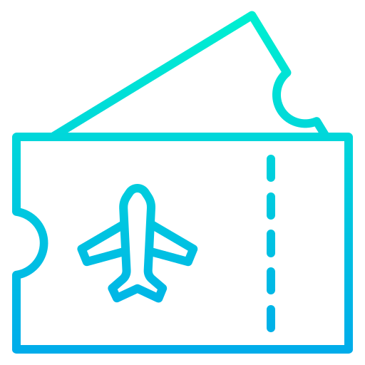 Plane ticket Shastry Outline Gradient icon