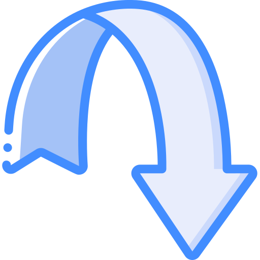 Down arrow Basic Miscellany Blue icon