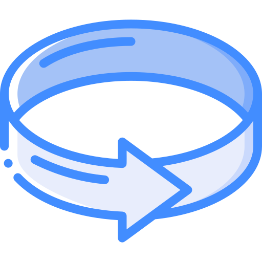 Circular arrow Basic Miscellany Blue icon