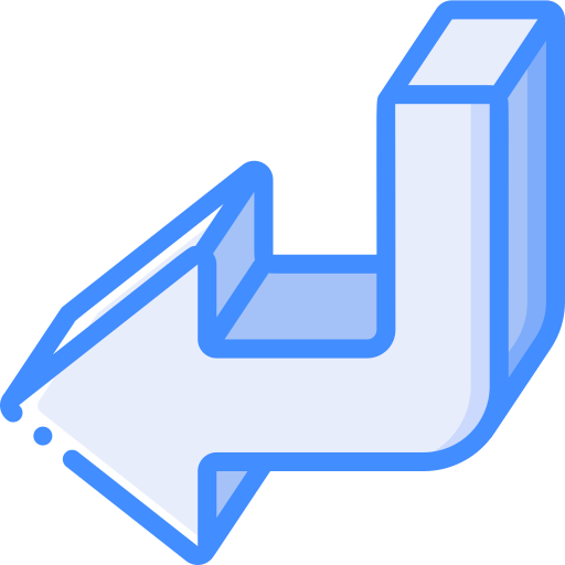 gebogen pijl Basic Miscellany Blue icoon