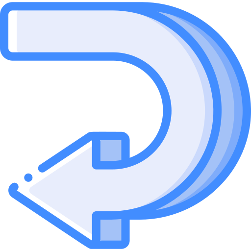 Curved arrow Basic Miscellany Blue icon