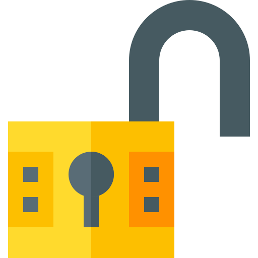 Open lock Basic Straight Flat icon