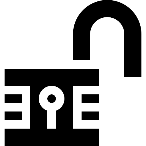 serratura aperta Basic Straight Filled icona