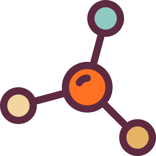 Molecule Detailed Rounded Lineal color icon