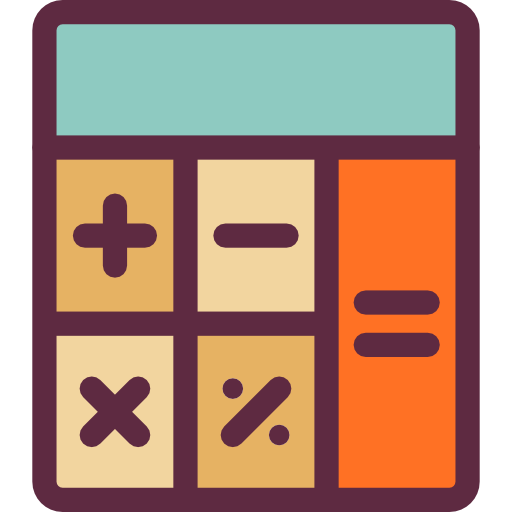 calculadora Detailed Rounded Lineal color icono