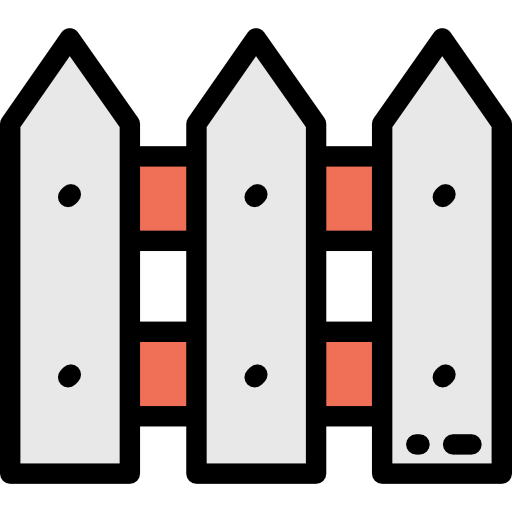 フェンス Detailed Rounded Lineal color icon
