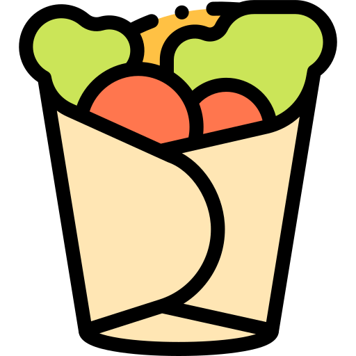 Shawarma Detailed Rounded Lineal color icon