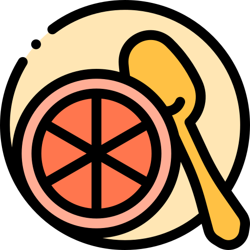 Grapefruit Detailed Rounded Lineal color icon