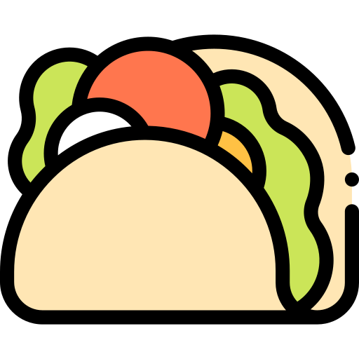 burrito Detailed Rounded Lineal color icona