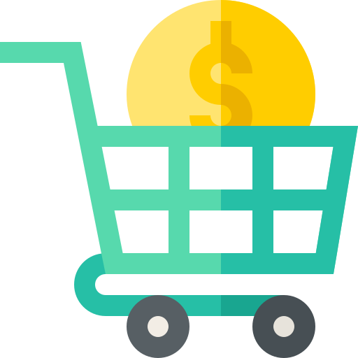 Shopping cart Basic Straight Flat icon