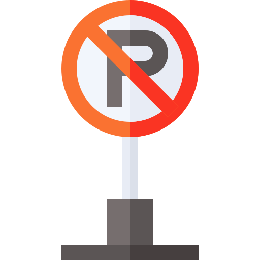 parken verboten Basic Straight Flat icon