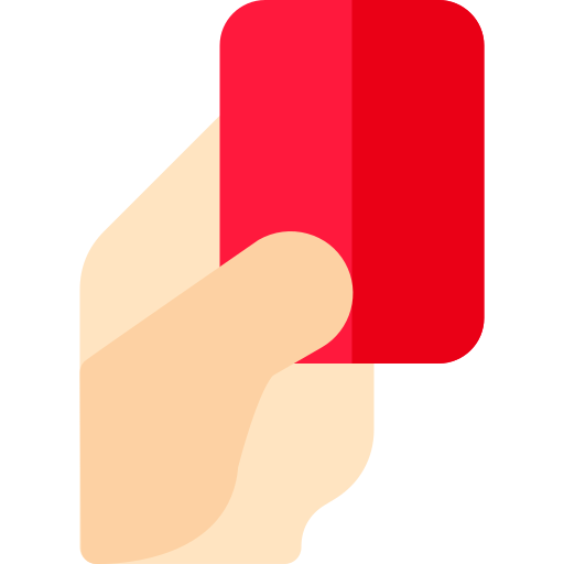 czerwona kartka Basic Rounded Flat ikona
