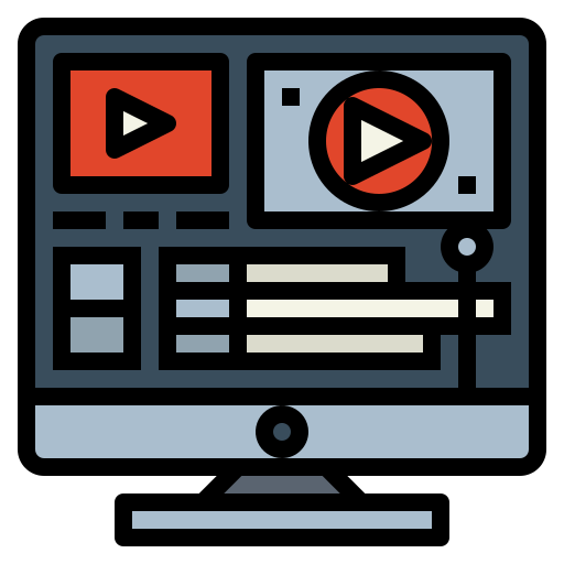 Video player Smalllikeart Lineal Color icon