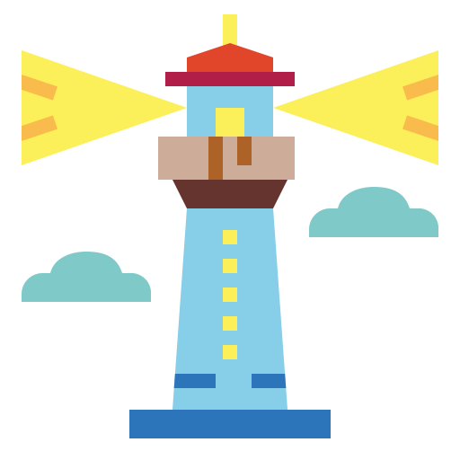 Lighthouse Smalllikeart Flat icon