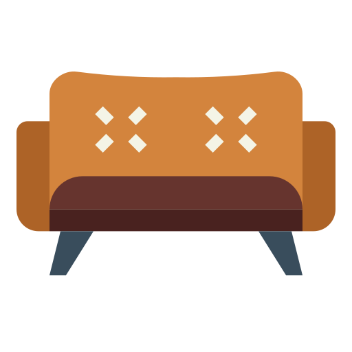 Couch Smalllikeart Flat icon