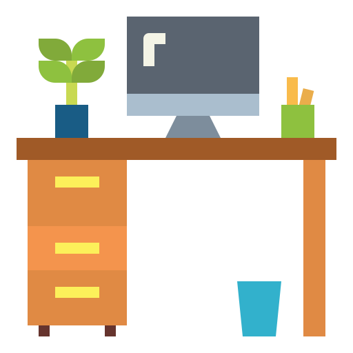 Desk Smalllikeart Flat icon