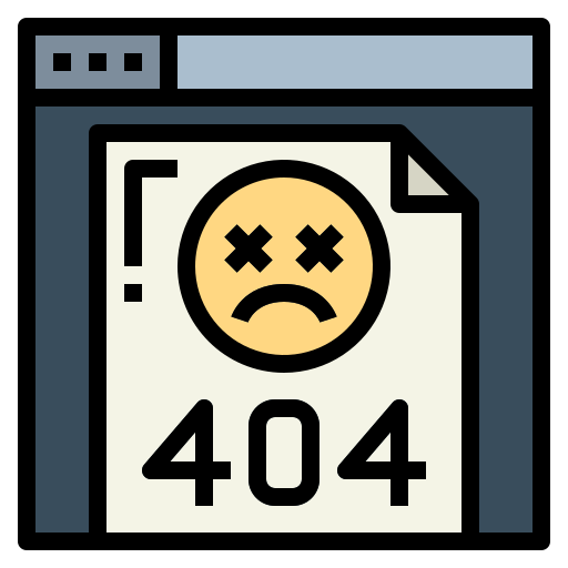 błąd 404 Smalllikeart Lineal Color ikona