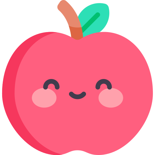 appel Kawaii Flat icoon