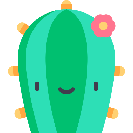 Cactus Kawaii Flat icono
