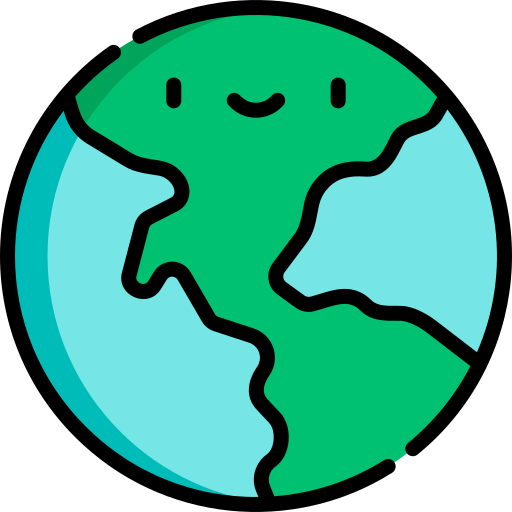Earth Kawaii Lineal color icon