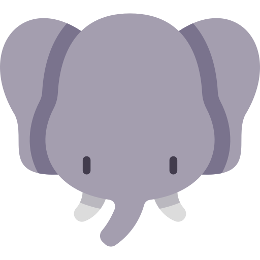 Elefante Kawaii Flat icono