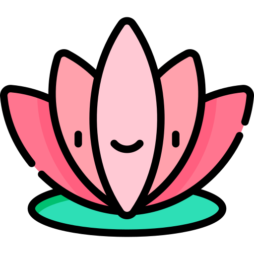 lotus Kawaii Lineal color icoon