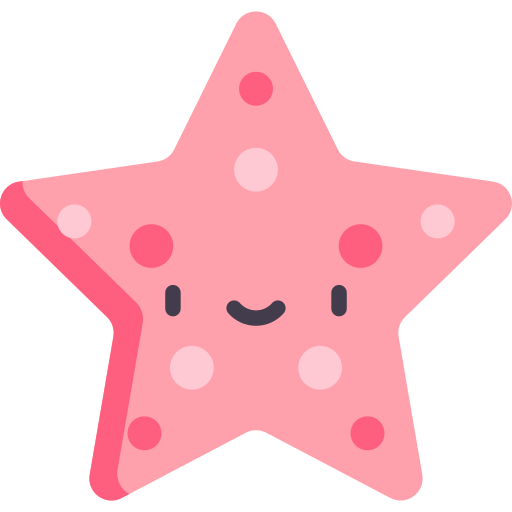 Estrella de mar Kawaii Flat icono