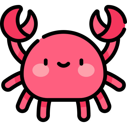 crabe Kawaii Lineal color Icône