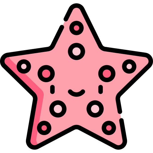 rozgwiazda Kawaii Lineal color ikona