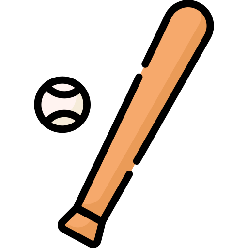 honkbalknuppel Special Lineal color icoon
