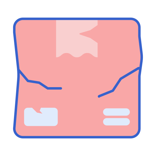 Поврежденный пакет Flaticons Lineal Color иконка