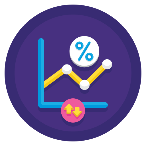 Floating interest rate Flaticons Flat Circular icon