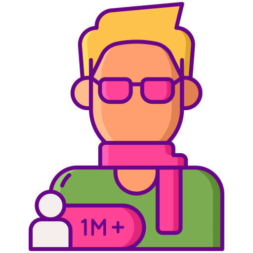 mega influencer Flaticons Lineal Color icon
