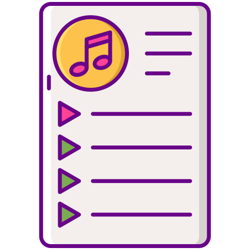 Playlist Flaticons Lineal Color icon