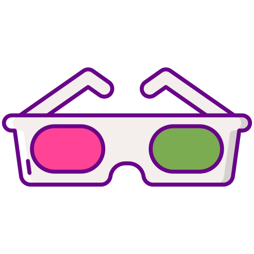 3d glasses Flaticons Lineal Color icon