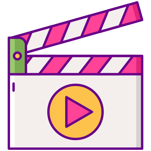 Clapperboard Flaticons Lineal Color icon