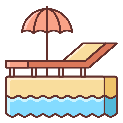 Sunbed Flaticons Lineal Color icon