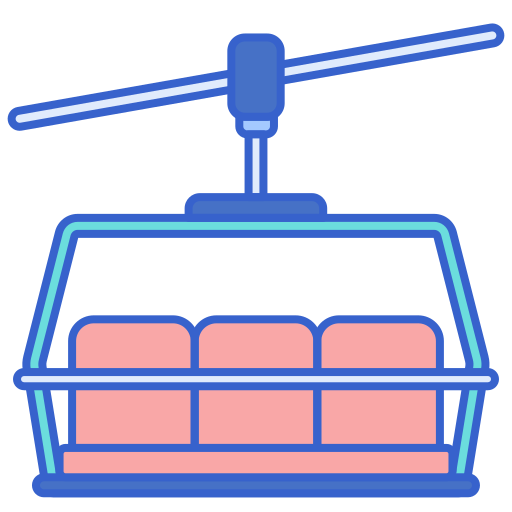 Chairlift Flaticons Lineal Color icon