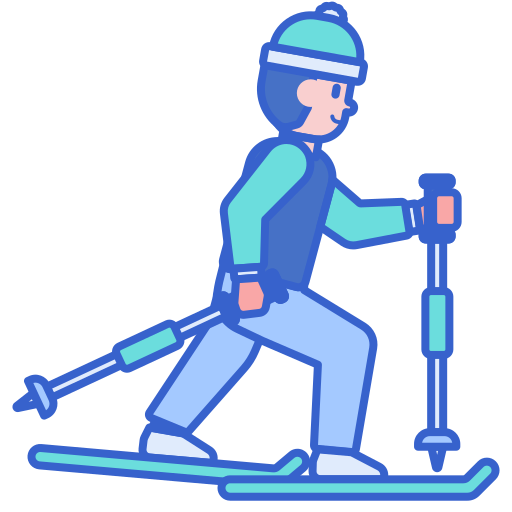 Skiing Flaticons Lineal Color icon