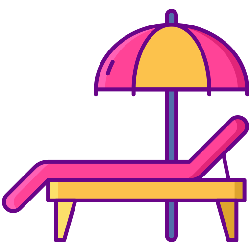 leżak Flaticons Lineal Color ikona