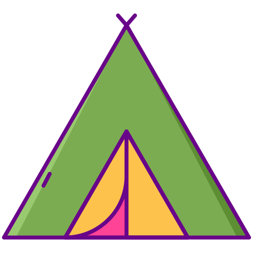 carpa para camping Flaticons Lineal Color icono