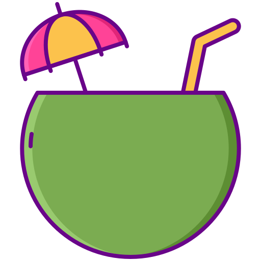 bebida de coco Flaticons Lineal Color icono