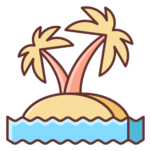 wyspa Flaticons Lineal Color ikona