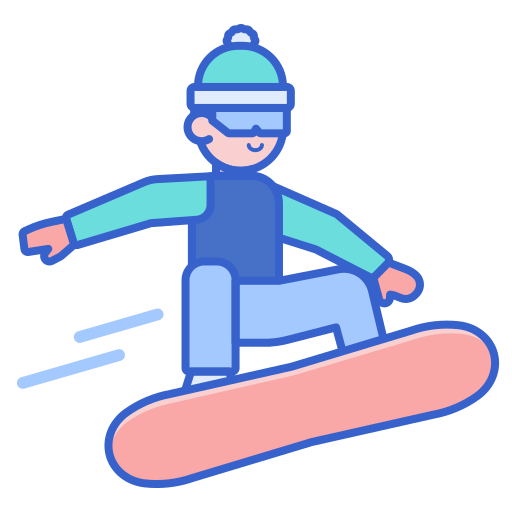 snowboarden Flaticons Lineal Color icoon