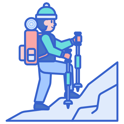 Hiking Flaticons Lineal Color icon