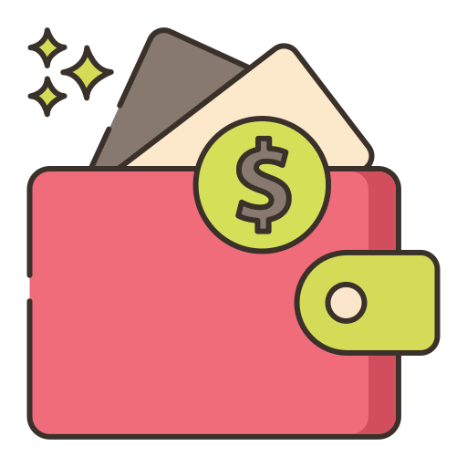 Wallet Flaticons Lineal Color icon