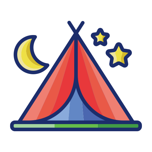 kampeer tent Flaticons Lineal Color icoon
