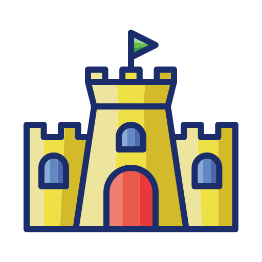 kasteel Flaticons Lineal Color icoon