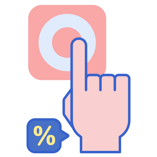 percentuale di clic Flaticons Lineal Color icona