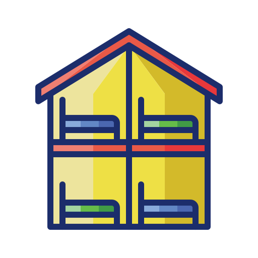Hostel Flaticons Lineal Color icon